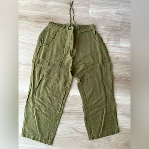 High rise cropped linen pants